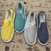 男手工老北京软底透气百搭懒人一脚蹬灯芯绒休闲帆布鞋 春季 布鞋 子