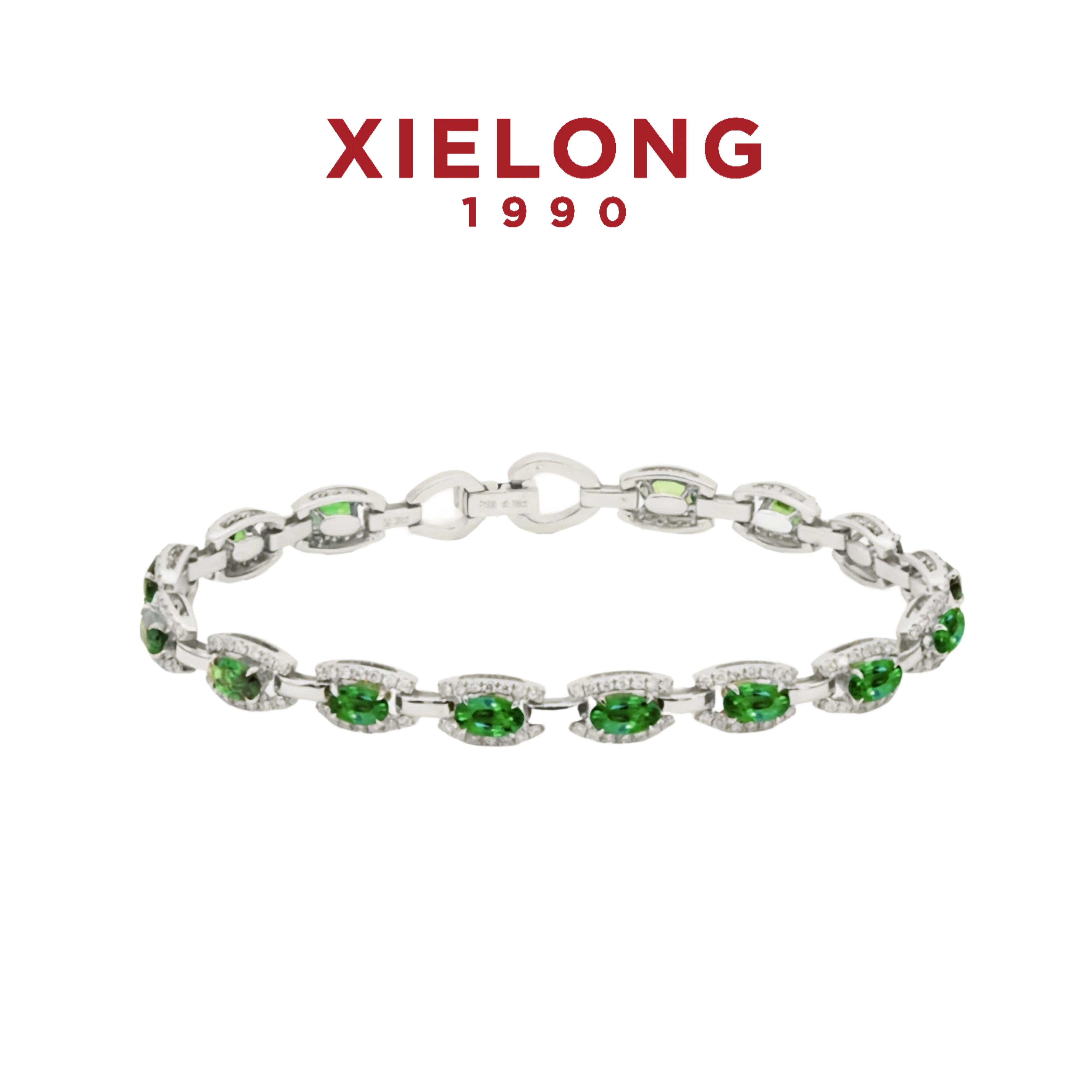 XIELONG/协隆 3.28克拉天然沙弗莱钻石手链女复古精致简约百搭