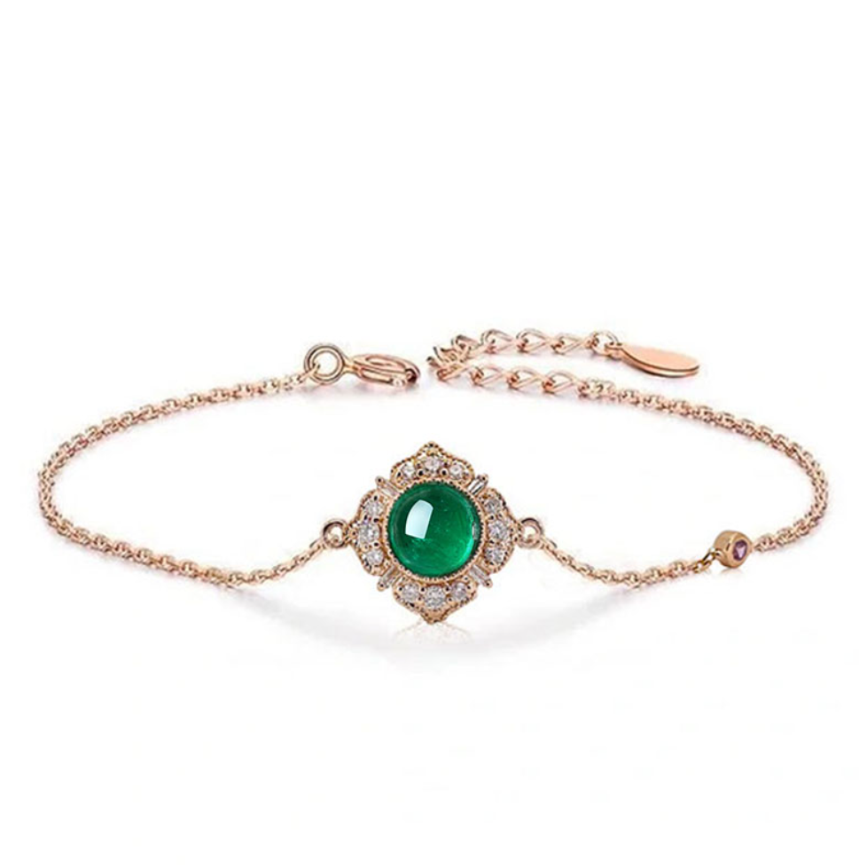 协隆珠宝18K金祖母绿钻石手链