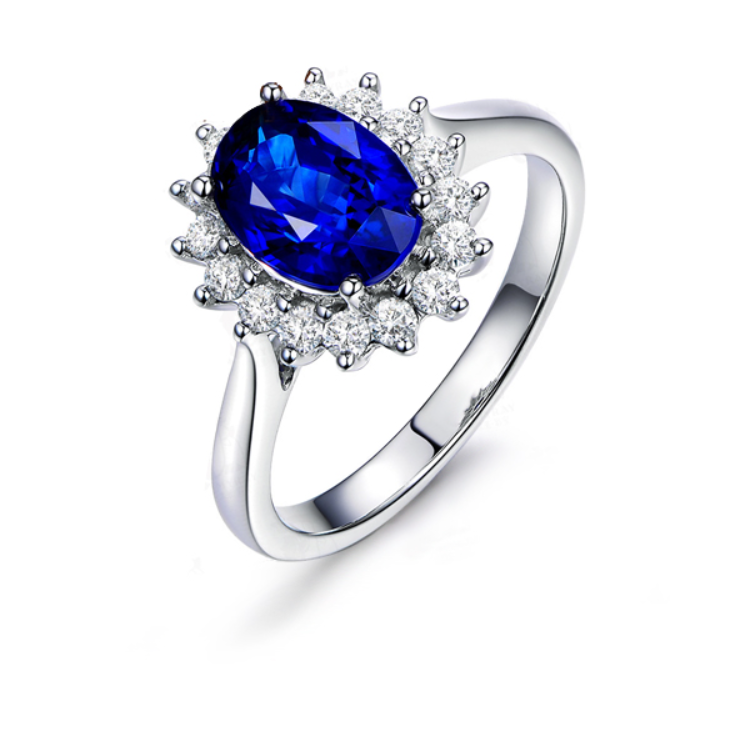 花朵高级天然蓝宝石经典款