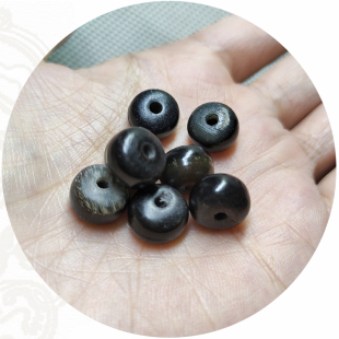 单颗天然黑驴蹄子手串配饰散珠手链女士10X8.5mm饰品隔珠文玩配件