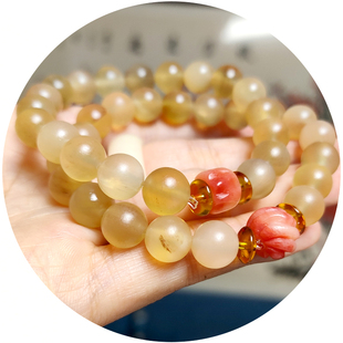 正品羊角手链手串饰品单圈女款diy骆驼骨头文玩小众天然时尚圆珠