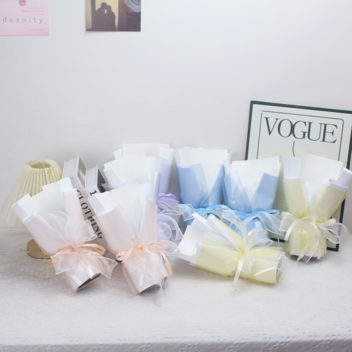 成品花壳免包装迷你果冻花壳鲜花花束diy材料 棒棒糖花束包花神器