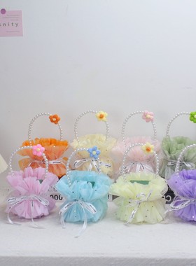 成品手提小花篮棒棒糖插花手工花
