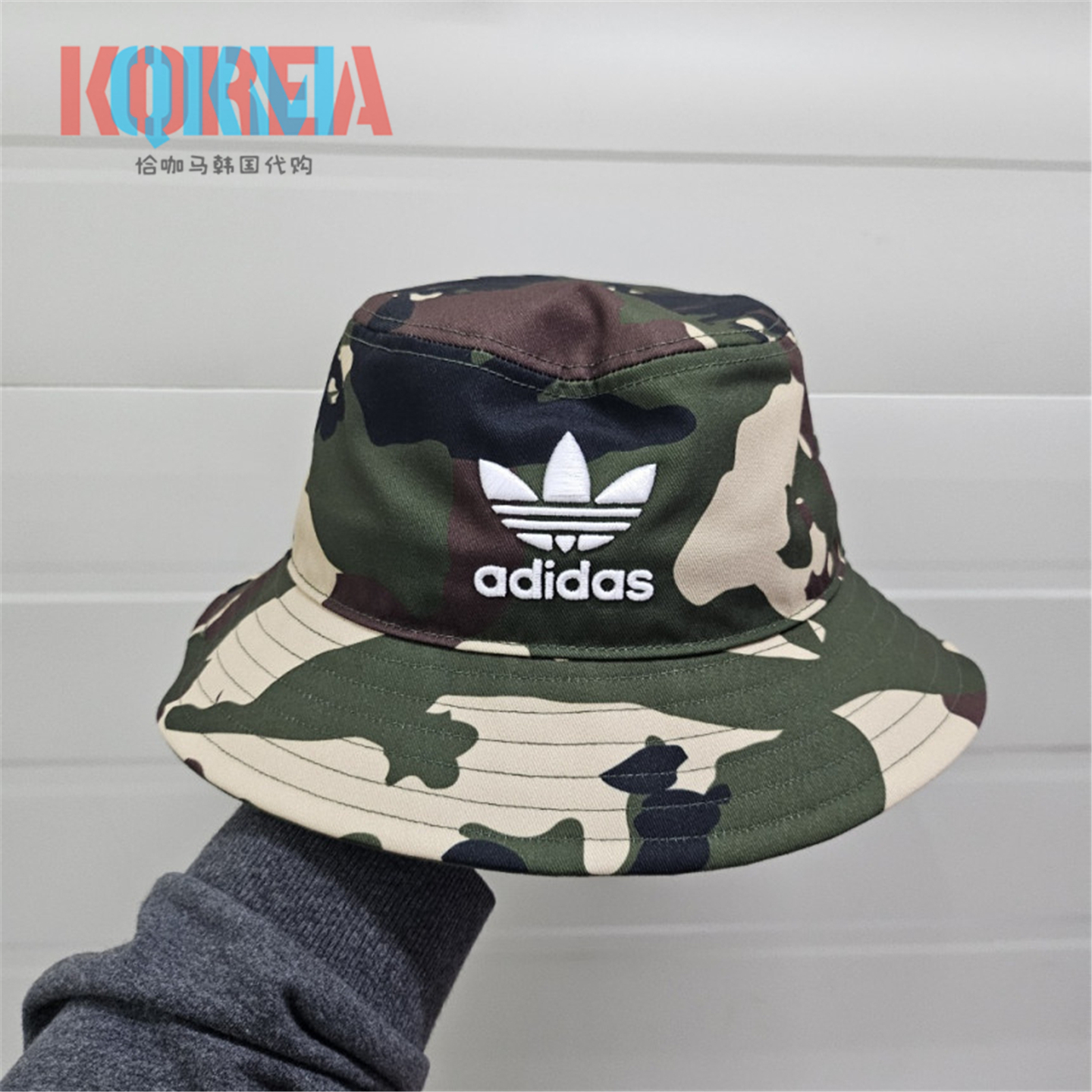 阿迪达斯三叶草男女迷彩渔夫帽