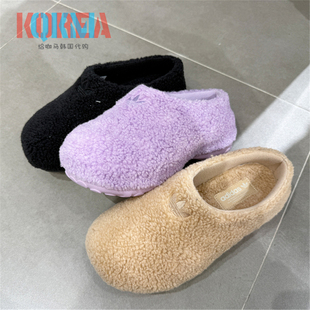 阿迪达斯Adidas三叶草男女保暖加绒羊羔毛厚底厨师鞋JR8823JR8825