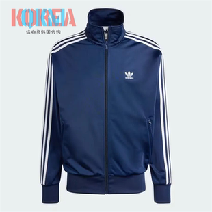 阿迪达斯Adidas三叶草男女藏青蓝美式复古休闲运动夹克外套IR9893