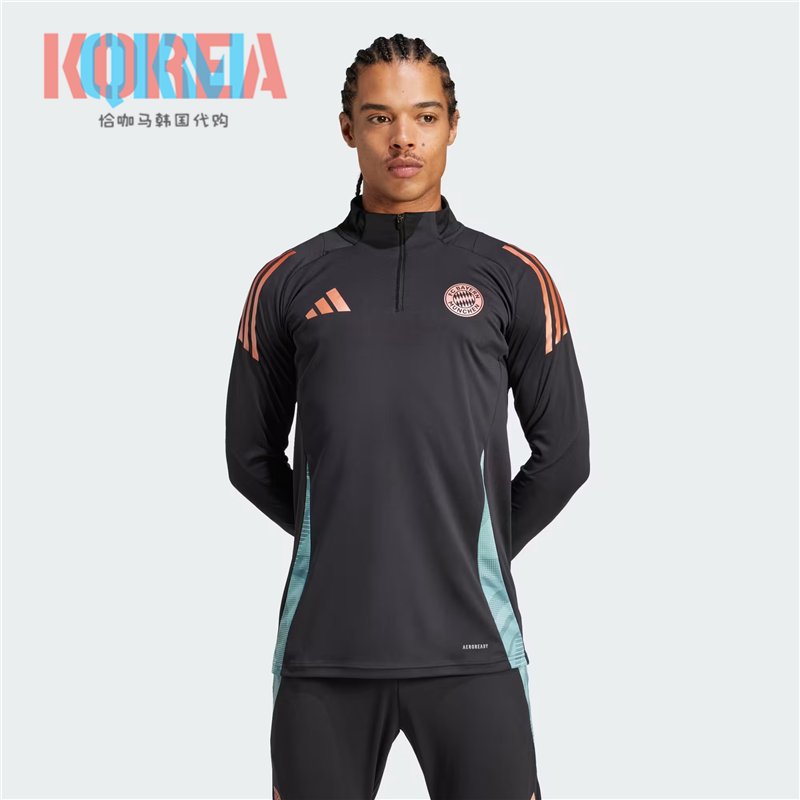 阿迪达斯Adidas拜仁半拉链比赛训练服足球套头衫卫衣长袖 JI5269