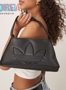 阿迪达斯Adidas三叶草男女黑色复古休闲运动单肩腋下手提包JC6001