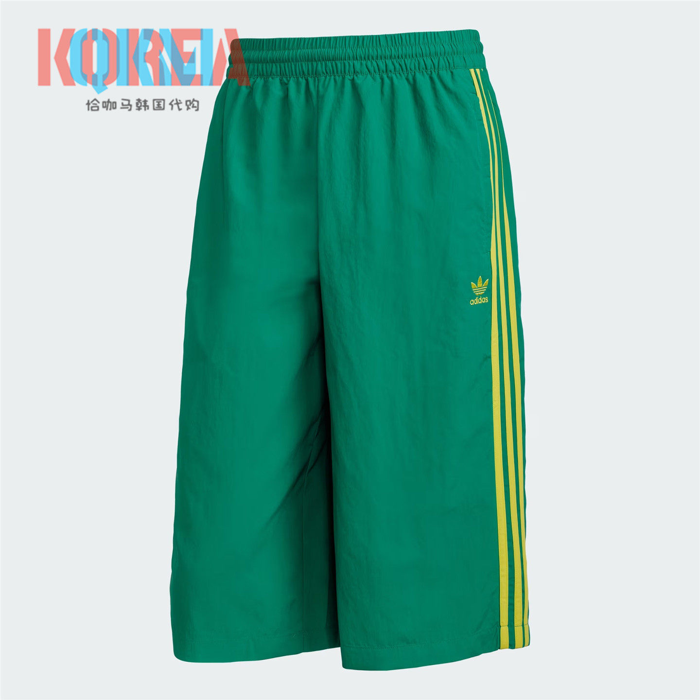 阿迪达斯Adidas三叶草男女美式复古休闲运动宽松七分短裤 KB5443