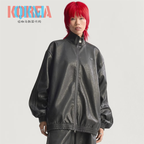 Adidas皮质美式复古休闲夹克外套