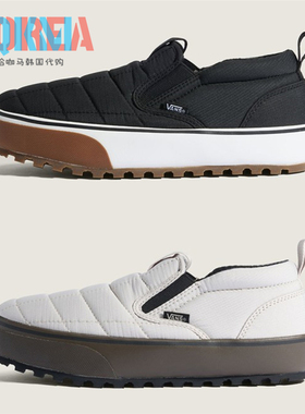 Vans范斯Snow Lodge Slipper冬季保暖一脚蹬面包鞋 VN000D2ABLA