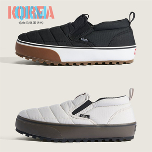 Vans范斯Snow Lodge Slipper冬季保暖一脚蹬面包鞋 VN000D2ABLA