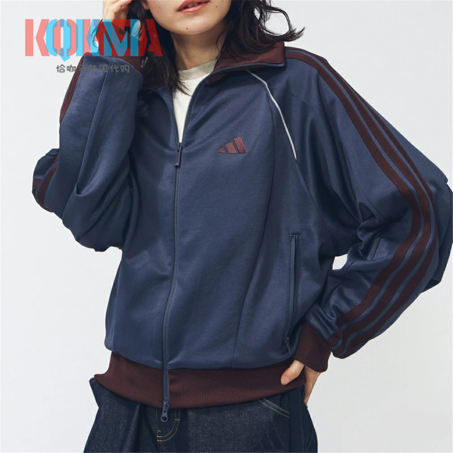 Adidas女子复古休闲运动夹克外套