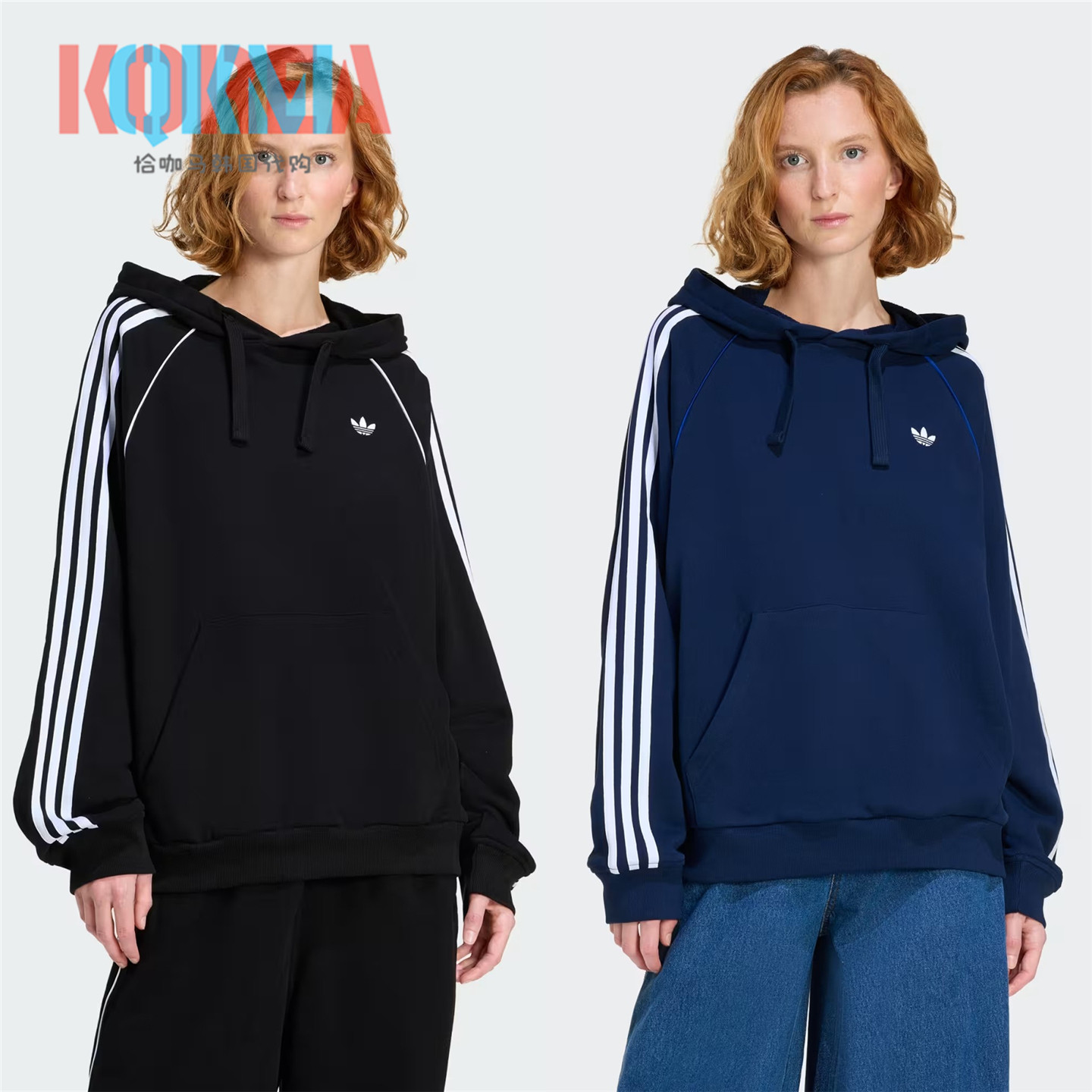 阿迪达斯三叶草女子复古连帽卫衣