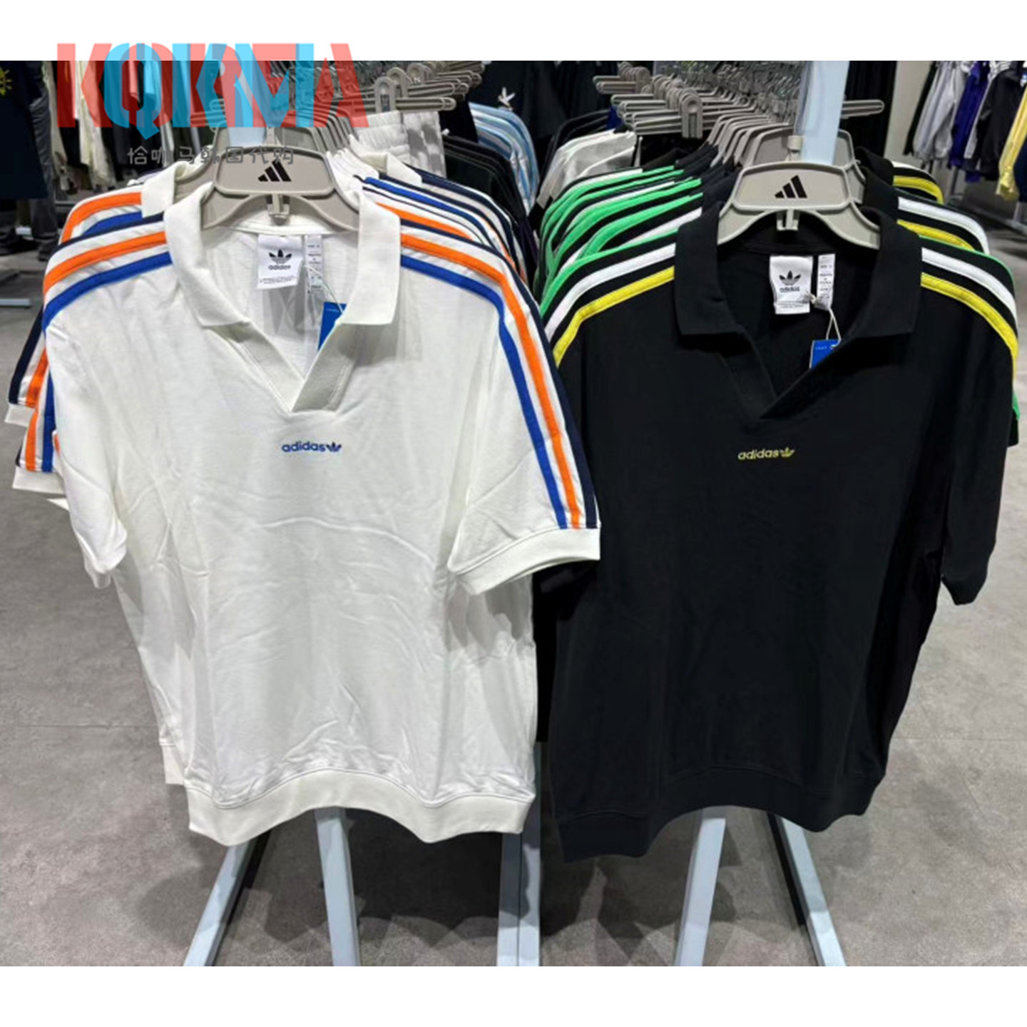 Adidas复古休闲运动PoloV领短袖