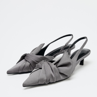 ZA高跟鞋轻熟风尖头穆勒鞋