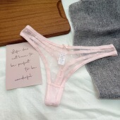 舒适大码 丁字裤 Tback欧美 低腰新款 T裤 女性感纯色透明网纱内裤 薄款