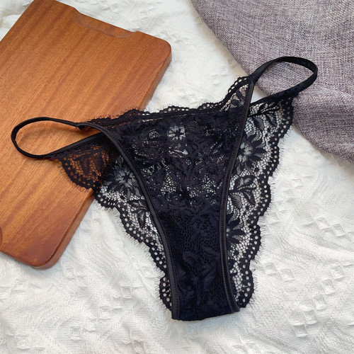 细带性感蕾丝内裤女士睫毛三角裤