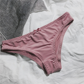 纯色半臀女简约低腰三角裤 160斤不卡大腿内裤 透气冰丝提臀薄