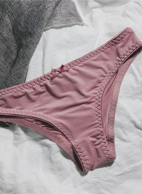 80-160斤不卡大腿内裤纯色半臀女简约低腰三角裤透气冰丝提臀薄