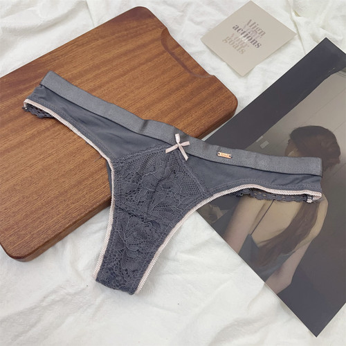 蕾丝边纯棉裆部性感诱惑丁字裤