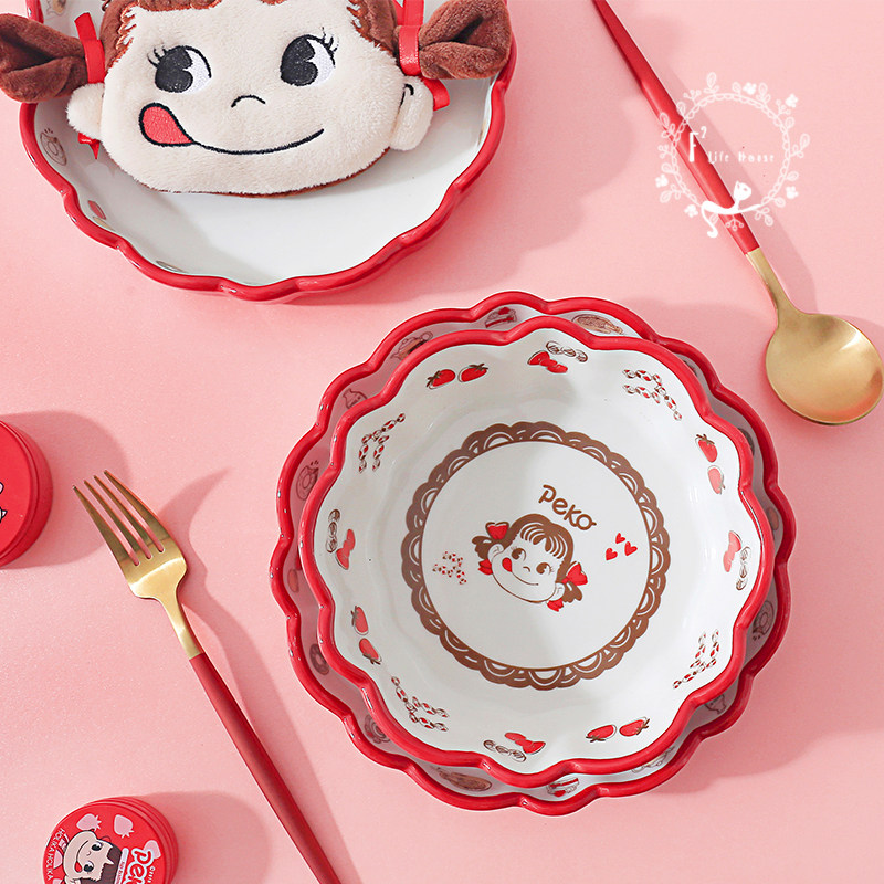Hand drawn Japanese Fujiya Peko ceramics Salad bowl Rice bowl Fruit bowl lovely Cartoon transcend Same itemin the Tableware , Tableware , Bowl  category - from Buy2taobao.com to provide professional Taobao agent buy service
