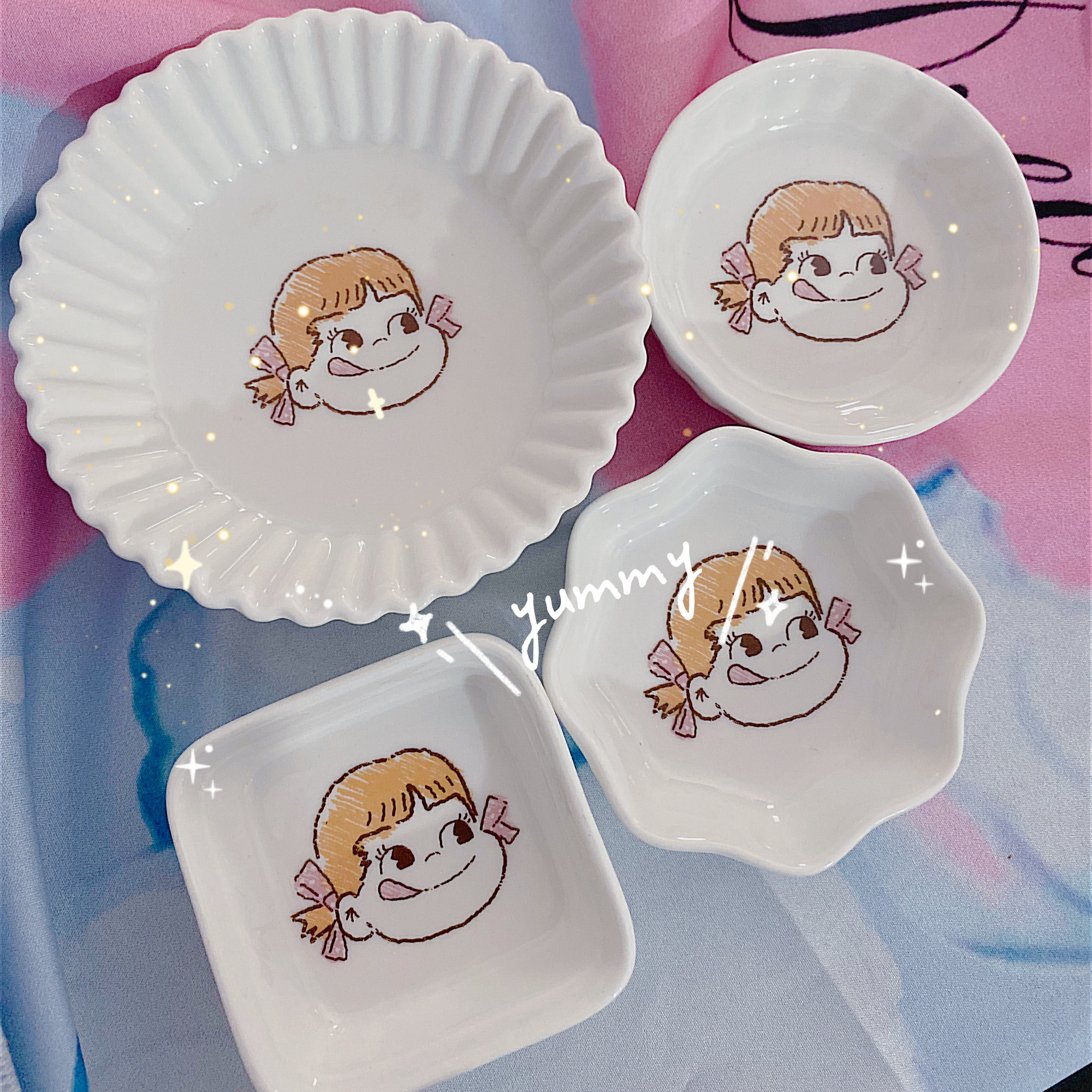 卡通酱料碟不二家牛奶-妹妹沙拉碟面膜碟蛋挞模具舒芙蕾