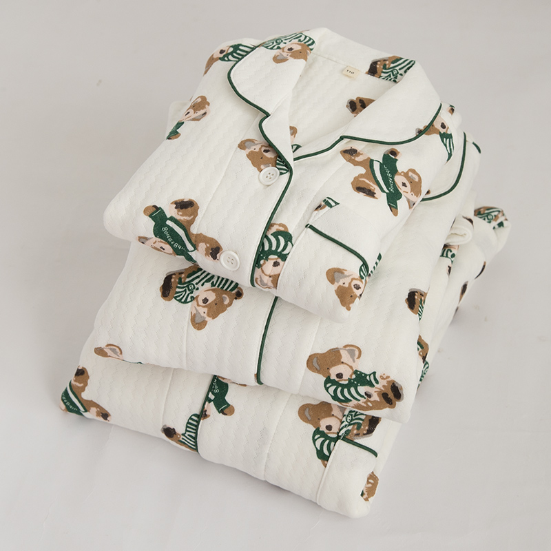 秋冬季全棉棉儿童男童空气棉睡衣