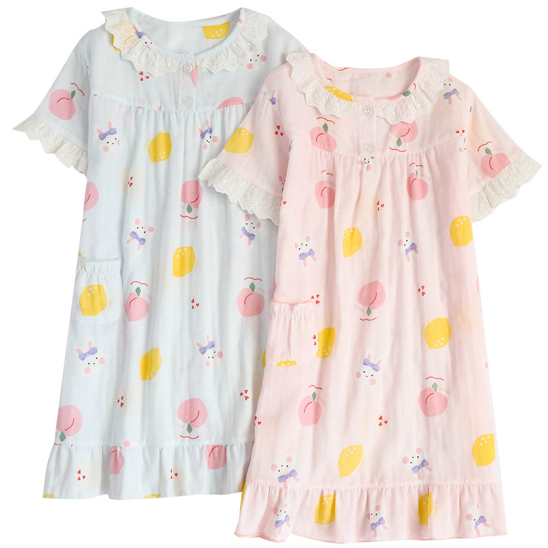 夏季纯棉双层纱布短袖睡裙女童儿童大童甜美公主风女孩母女家居裙,童装/婴儿装/亲子装,家居裙/睡裙,淘宝优惠券,粉丝福利购,淘宝优惠卷