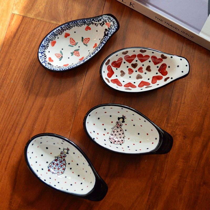 韩国釉下彩家用调味碟蘸料碟醋碟