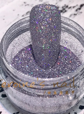 CATNAS进口美甲闪粉极细镭射粉末Ins抖音网红同款1克装量少银灰色