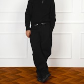 长裤 BK2025冬季 翻边针织特殊腰头褶皱弯道宽松休闲空气层西裤