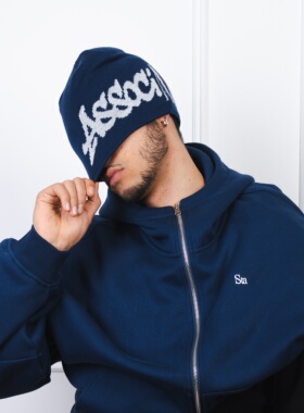 STA2026早春ASSOCIATION提花基础休闲情侣百搭中性针织毛线冷帽