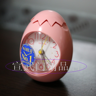 日本RHYTHM丽声闹钟不倒翁创意鸡蛋粉色4RE886儿童小学生书房床头