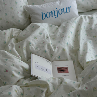 月光集 ins风复古碎花全棉斜纹棉四件套纯棉宿舍韩系床品 晚香