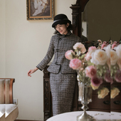 徽因 加厚仿呢料外套 复古小香风立领长袖 半身裙套装 茉茉秋冬季