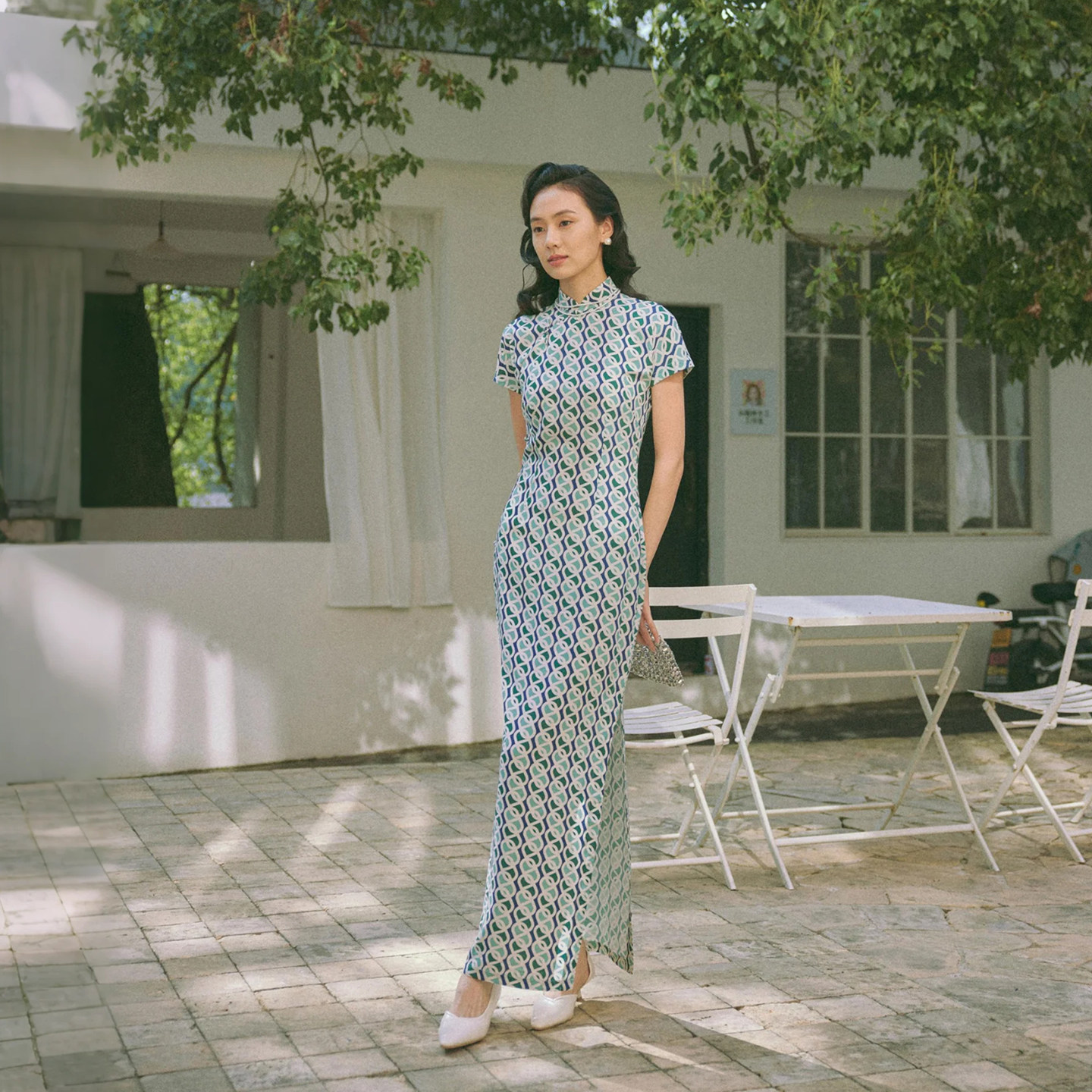 茉茉夏季新品 短袖连袖有省半开襟盘扣长款复古日常棉绸旗袍 菱窗,女装/女士精品,旗袍,淘宝优惠券,粉丝福利购,淘宝优惠卷