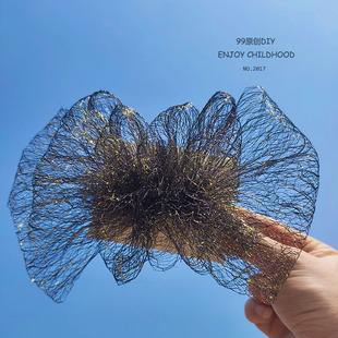 超仙网纱立体大号蝴蝶结顶夹女孩高颅顶发夹显脸小顶夹简洁鸭嘴夹