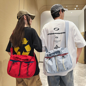 抽绳单肩斜跨邮差包 男女通用休闲包情侣户外运动个性 2026夏季 新款