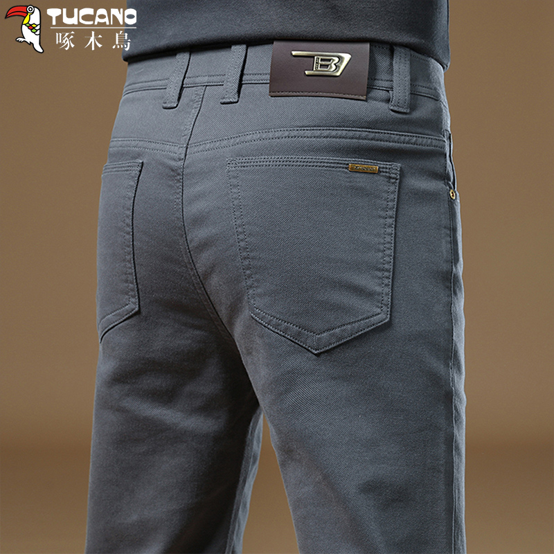 啄木鸟高端纯棉休闲长裤男士修身