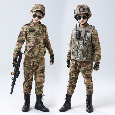 儿童迷彩服套装2026男童春装特种兵警服装备小孩子当兵衣服两件套