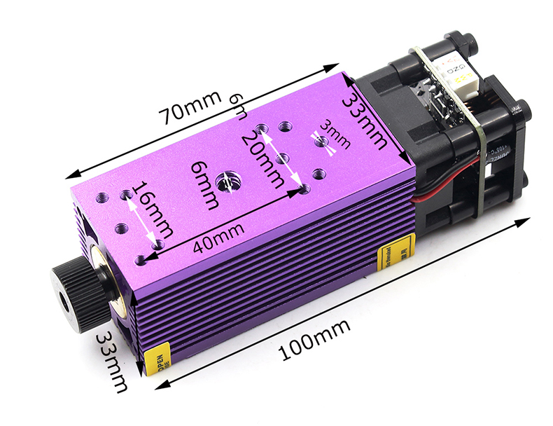 OXLasers 5.5W大功率激光切割头2.5W蓝光激光器3.5W可调焦405NM 5