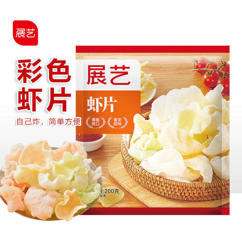 展艺虾片200g袋装自己炸彩色大虾片油炸膨化怀旧零食半成品自炸,零食/坚果/特产,膨化食品,淘宝优惠券,粉丝福利购,淘宝优惠卷