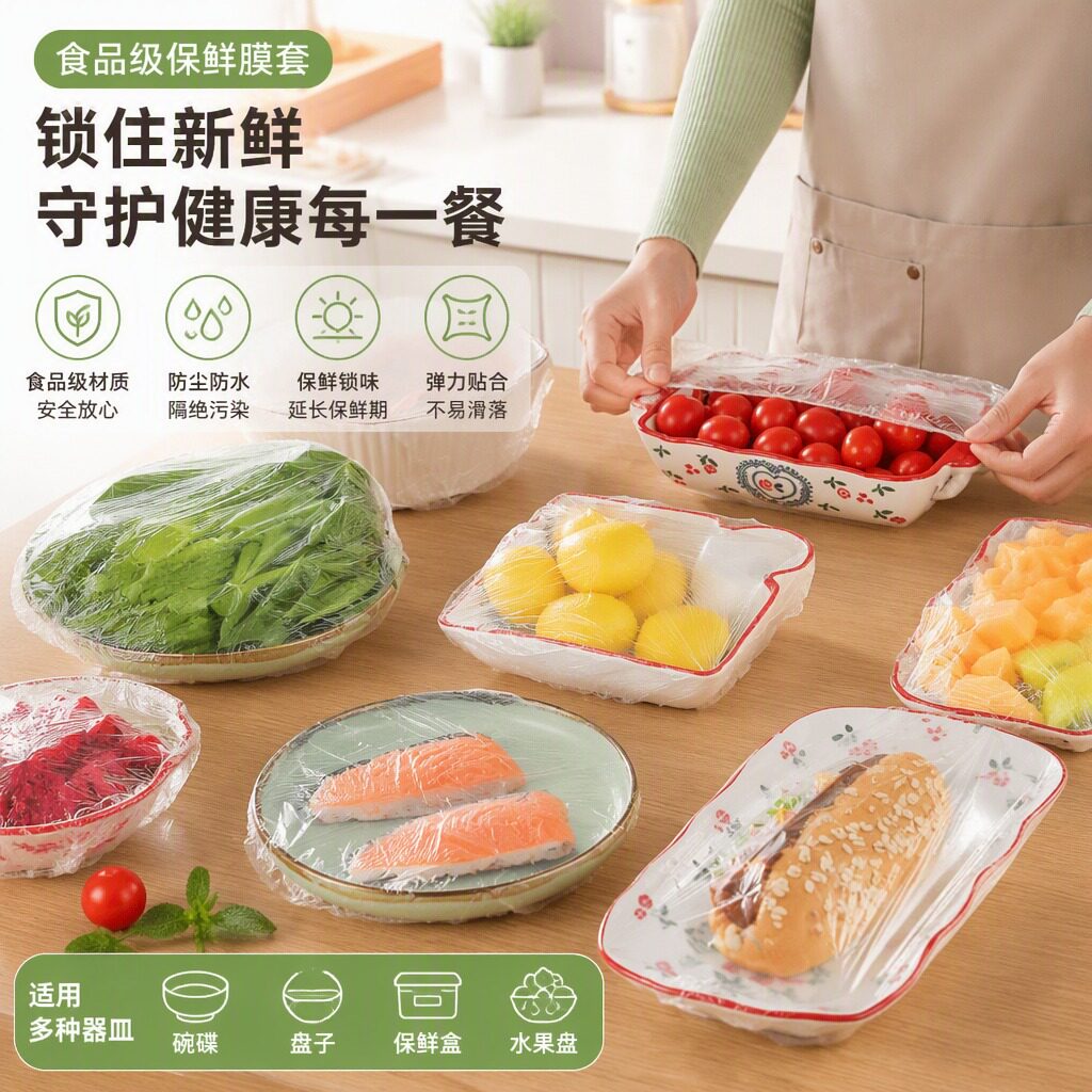一次性保鲜膜套厨房冰箱剩菜剩饭松紧口碗罩食品级密封套保险罩