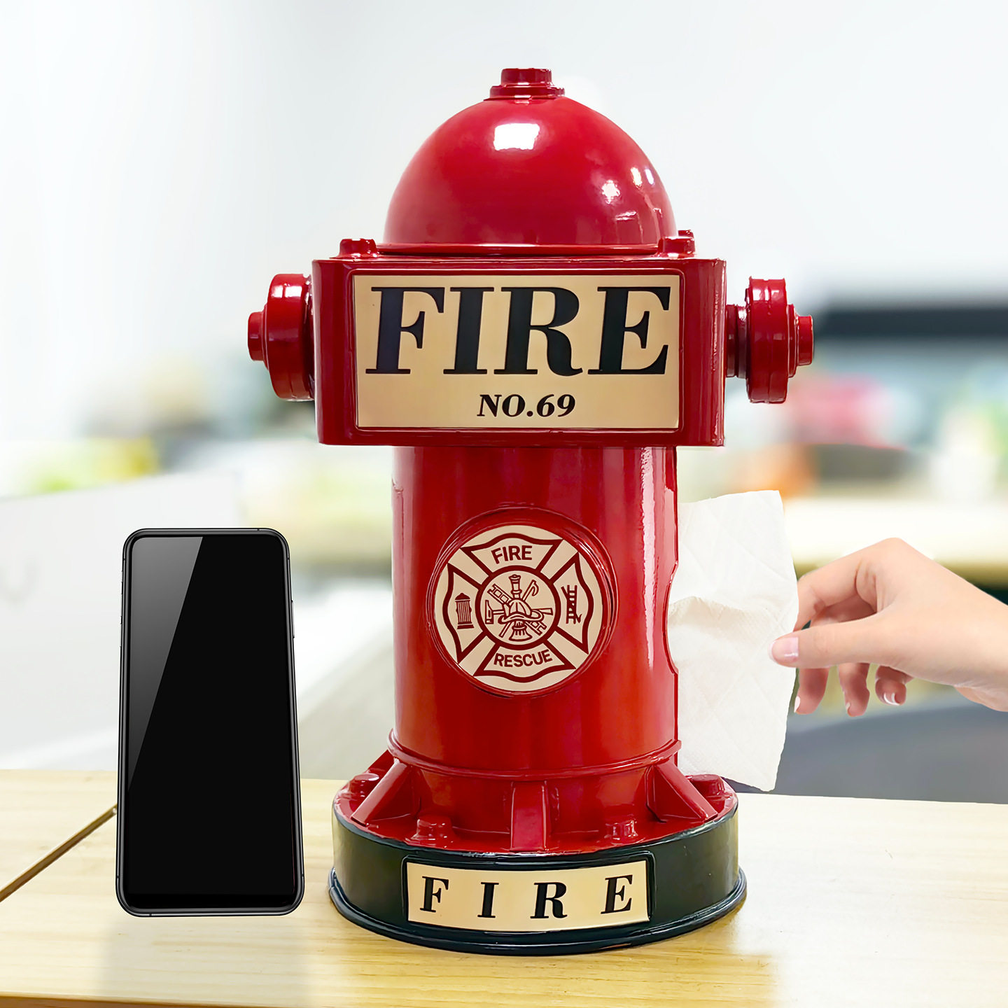 复古工业风消防栓模型收纳整理家庭收纳用具纸巾盒桌面装饰品摆件