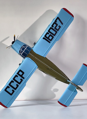 复古工业风双翼战斗机金属模型