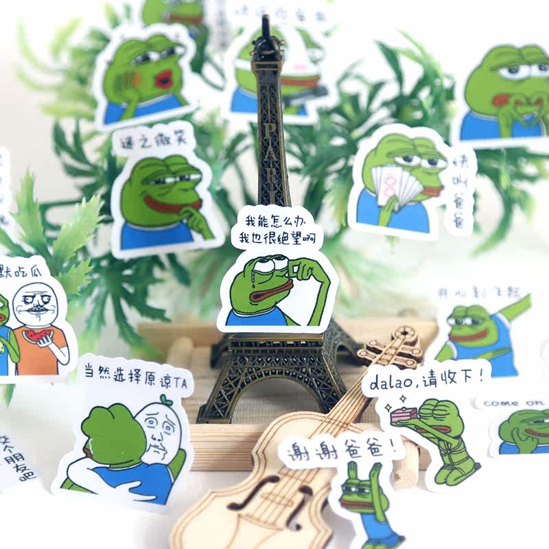 悲伤蛙贴纸手账手机表情包日韩手账笔记日记相册装饰贴DIY贴画在类目 电子词典/电纸书/文化用品, 纸张本册, 贴纸中 - 来自Buy2taobao.com提供专业的淘宝代购服务