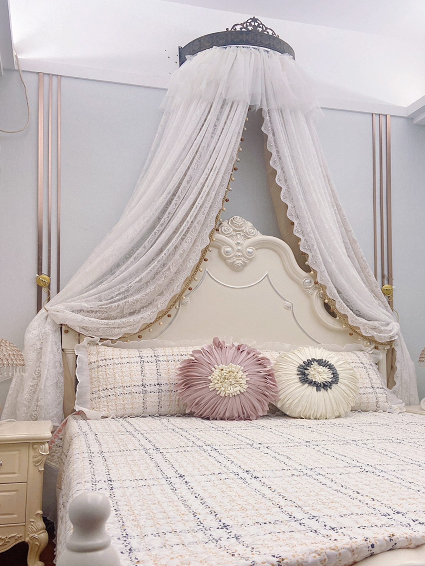 French Style Bed Canopy Elegant Decorative Bed Drapery - Taobao product photo 4