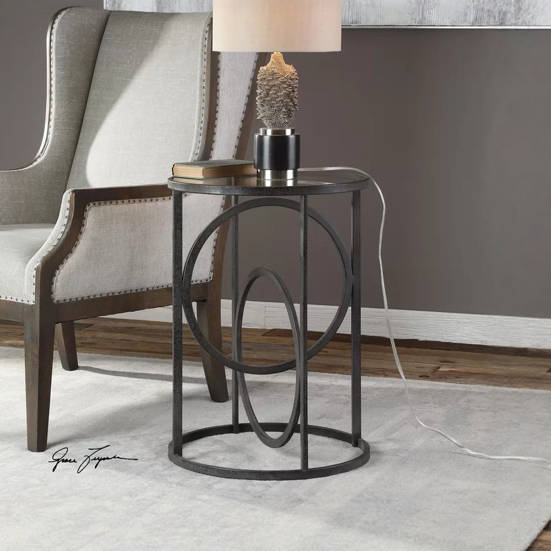 可定制亚克力简约铁艺沙发边几